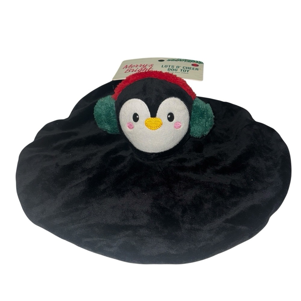 Merry and Bright PENGUIN‎ Crinkle Blanket Plush Dog Toy Shake Play Cutesy Plush